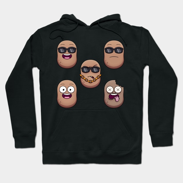 Funny Potato Characters Sticker Pack Hoodie by TheMaskedTooner